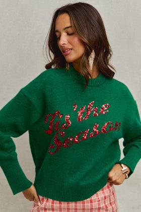 Tis the Season Sequin Holiday Sweater