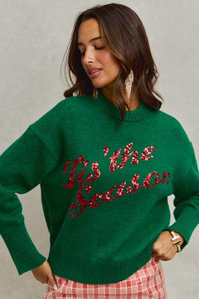 Tis the Season Sequin Holiday Sweater