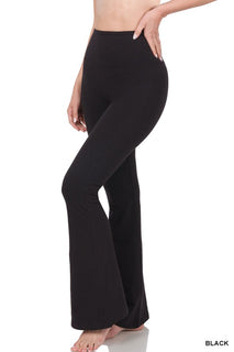 Wide Waistband Cotton Yoga Flares