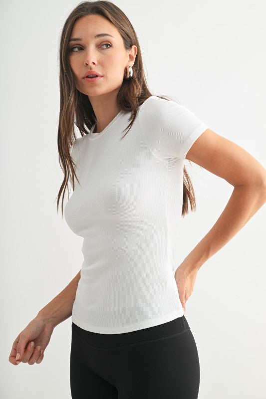 Essential Short-sleeved Micro-ribbed Top