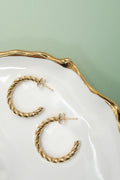 18k Twisty Hoops