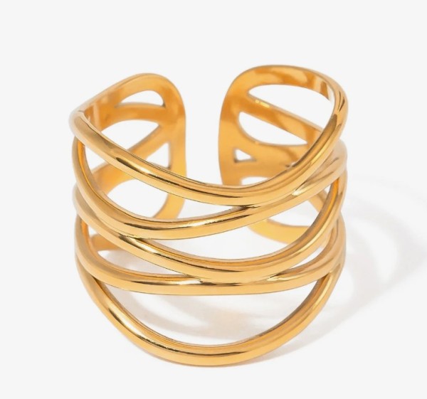 18k Stainless Steel Tarnish Free Rings-Market Grey Boutique