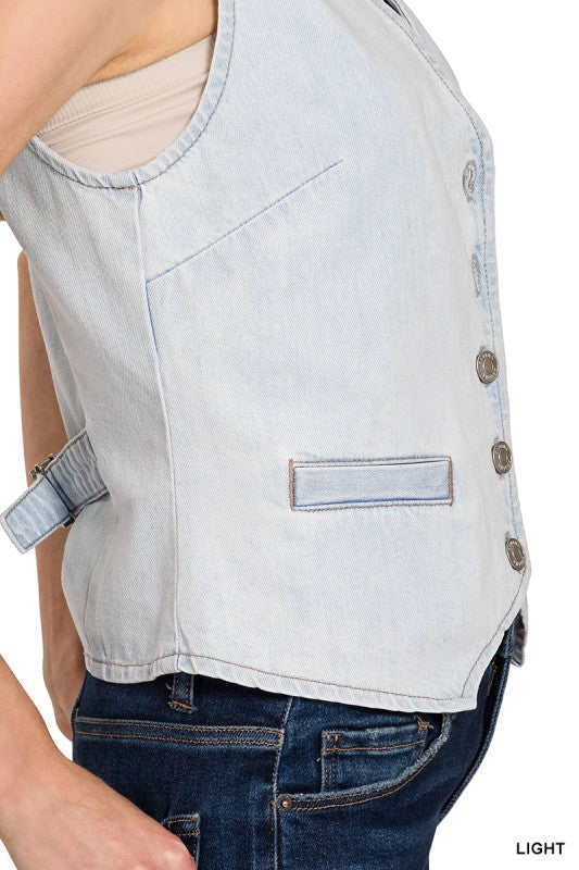 Light Wash Denim Vest
