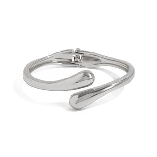 Silver Teardrop Shape Cuff Bangle