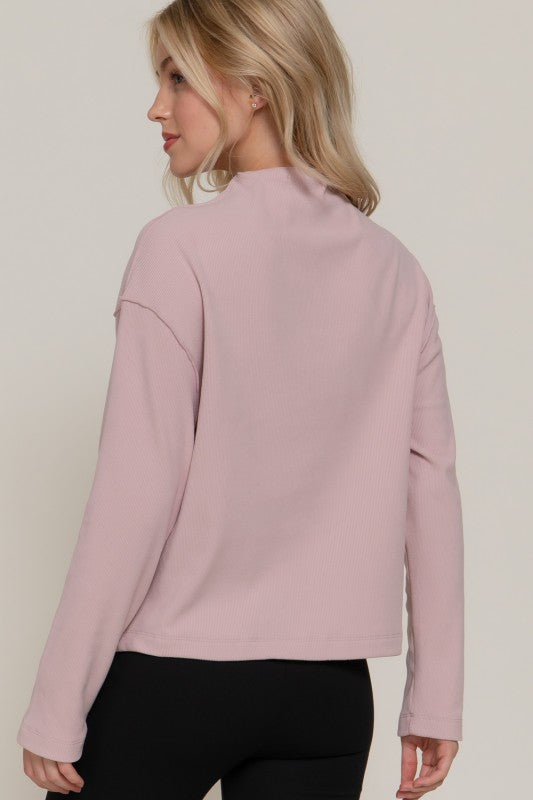 Visible Overlocked Seams Rib Top