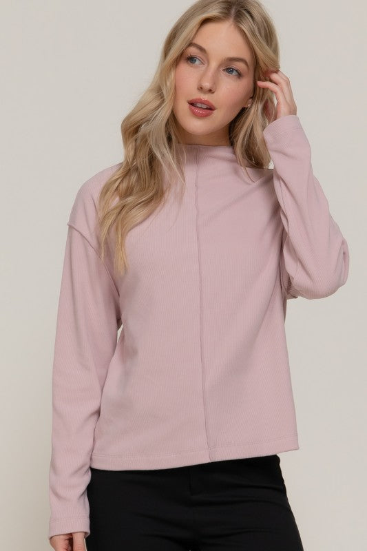 Visible Overlocked Seams Rib Top