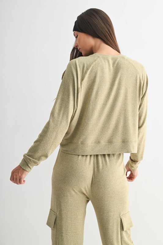 Camo Green Brushed Hacci Lounge Pullover