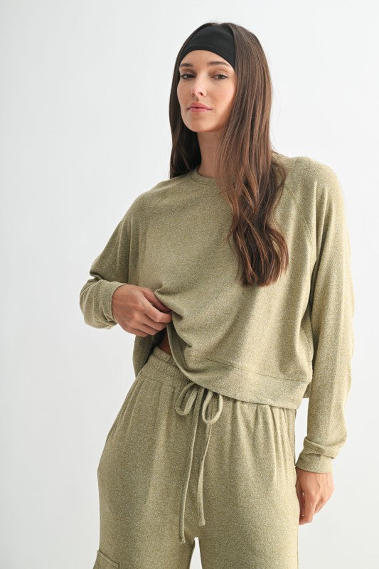 Camo Green Brushed Hacci Lounge Pullover