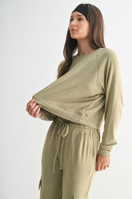 Camo Green Brushed Hacci Lounge Pullover