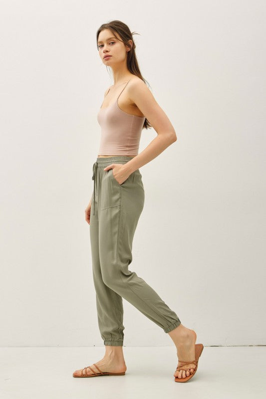 Sage Twill Lightweight Joggers￼
