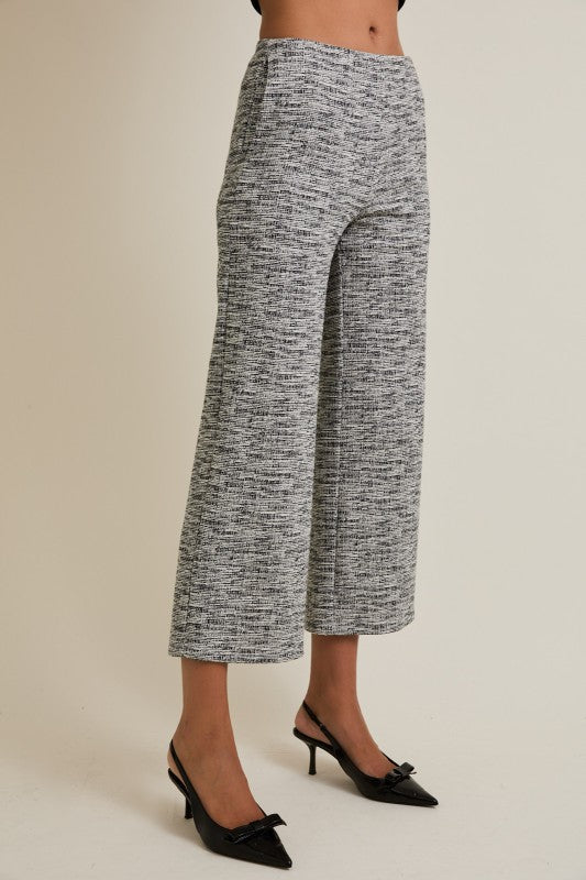 Marled Tweed Cropped Pants