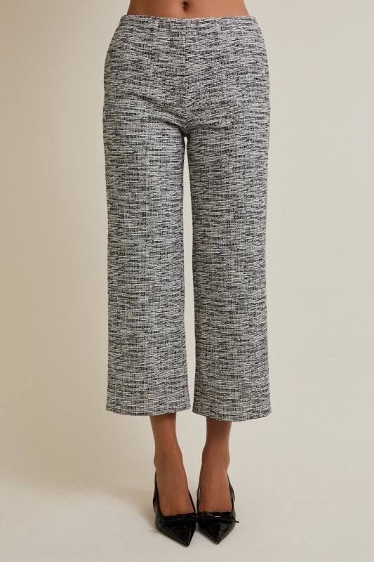 Marled Tweed Cropped Pants
