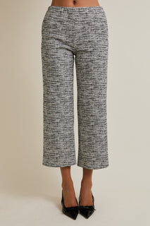 Marled Tweed Cropped Pants