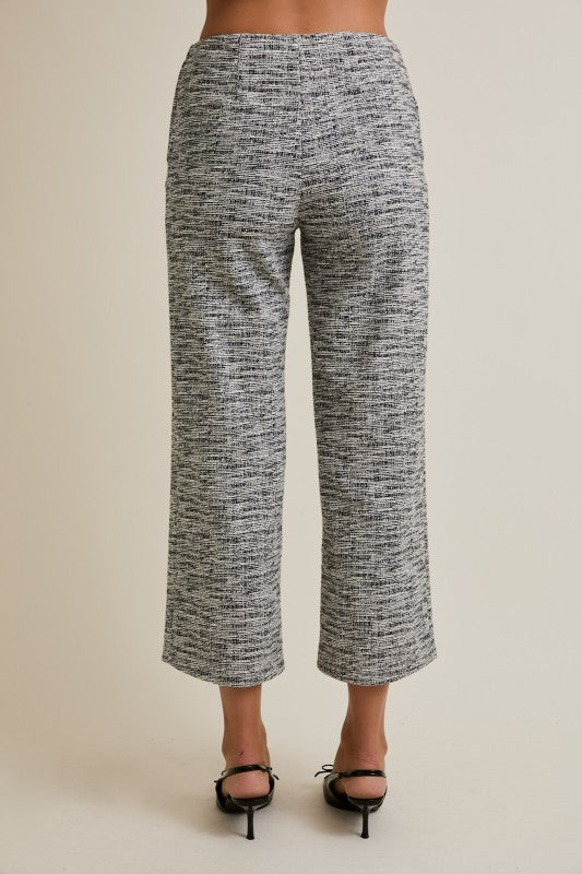 Marled Tweed Cropped Pants