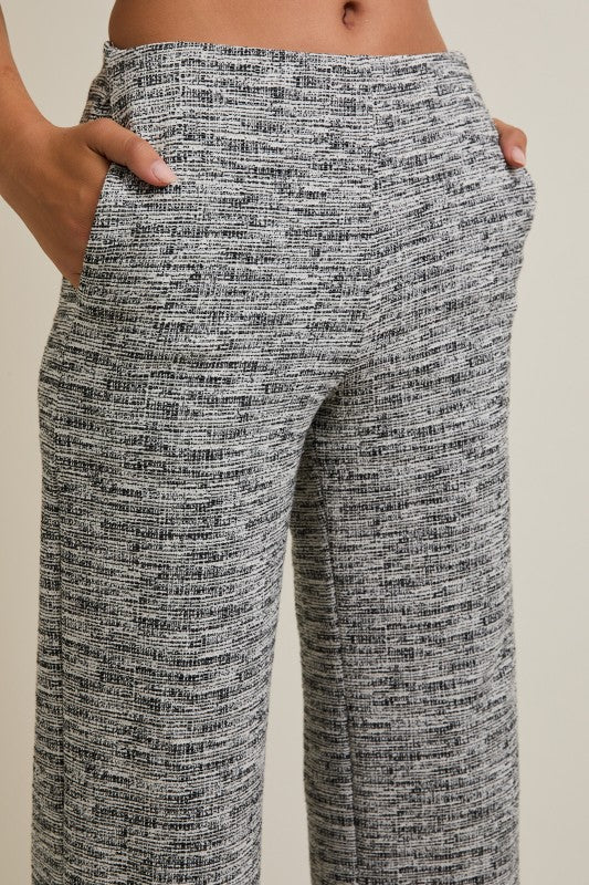 Marled Tweed Cropped Pants