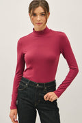 Burgundy Basic Turtle Neck Top