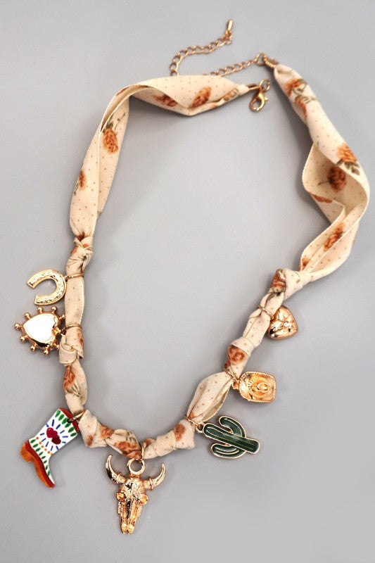 Scarf Charm Necklace-boot Cactus Hat Heart