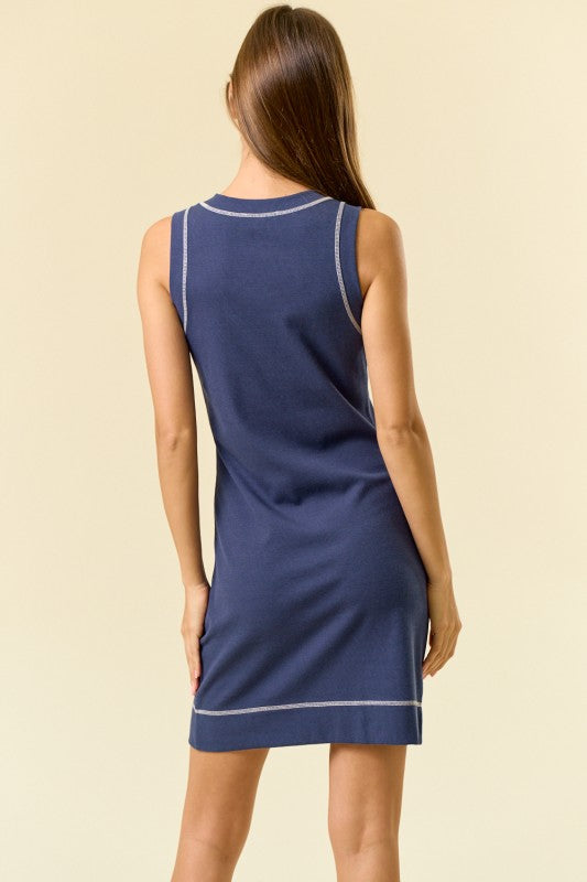 Coastal Navy Tank Mini Dress