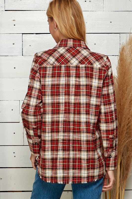Wild Ember Plaid Top