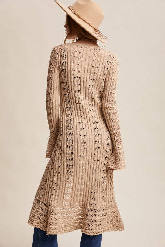 Boho Beauty Crochet Long Cardigan