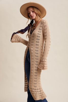 Boho Beauty Crochet Long Cardigan