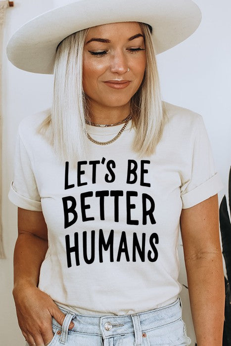 Let's Be Better Human's Graphic Tee-Market Grey Boutique