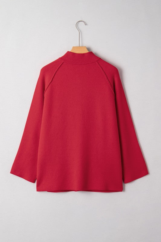 Red Mock Collar Jacket