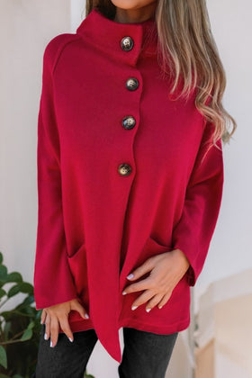Red Mock Collar Jacket