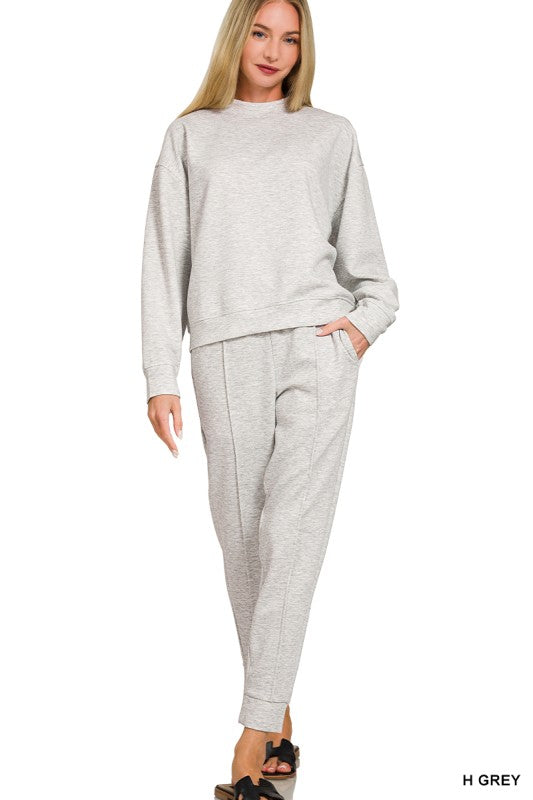 Heather Grey Scuba Pullover & Joggers Set