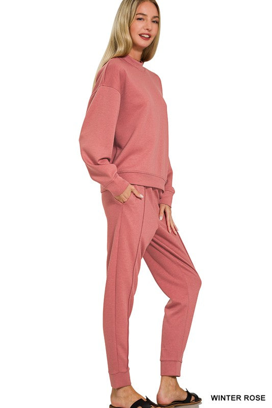 Winter Rose Scuba Pullover & Joggers Set