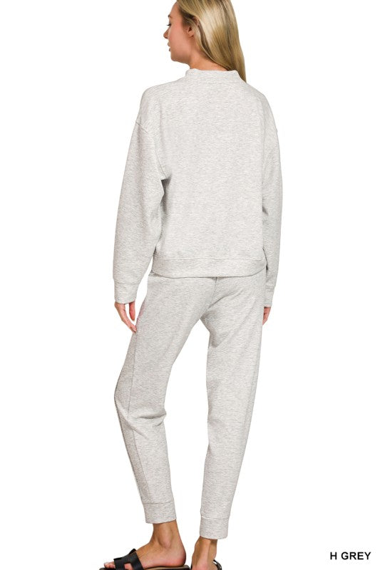 Heather Grey Scuba Pullover & Joggers Set