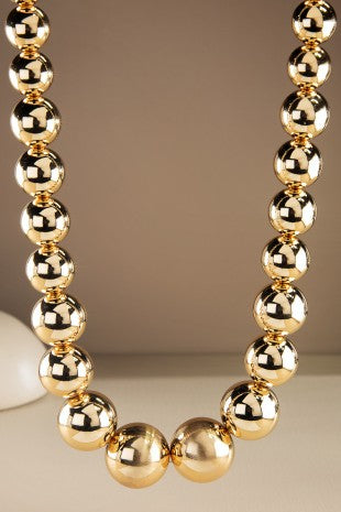 Graduated Bead Statement Necklace-Market Grey Boutique