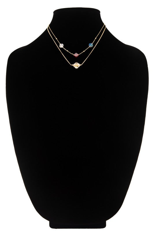 Multi Color Layered Station Necklace
