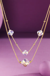 Crystal Layered Station Necklace