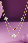 Multi Color Layered Station Necklace