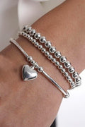 Multi Ball Chain Silver Stretchable Bracelet