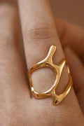 18k Non-tarnish Stainless Steel Adjustable Ring