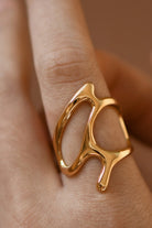 18k Non-tarnish Stainless Steel Adjustable Ring-Market Grey Boutique
