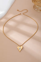Gold-tone Heart Pendant Necklace-Market Grey Boutique