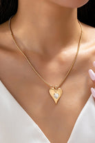 Gold-tone Heart Pendant Necklace-Market Grey Boutique