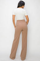 Taupe High Waisted Trousers-Market Grey Boutique
