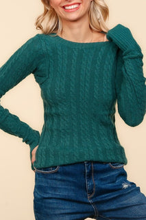 Emerald Cable Knit Sweater
