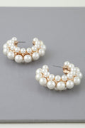 Pearl Cluster Hoop Earrings
