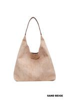 Sand Beige Microsuede Duo Hobo Tote Bag-Market Grey Boutique