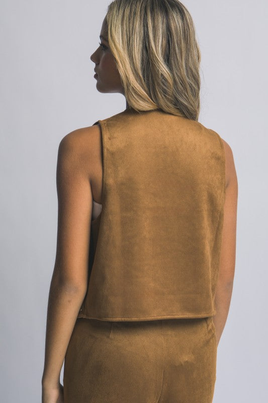 Studded Western Suede Vest