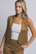 Studded Western Suede Vest