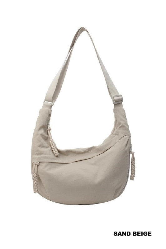 Sand Beige Crescent Crossbody-Market Grey Boutique