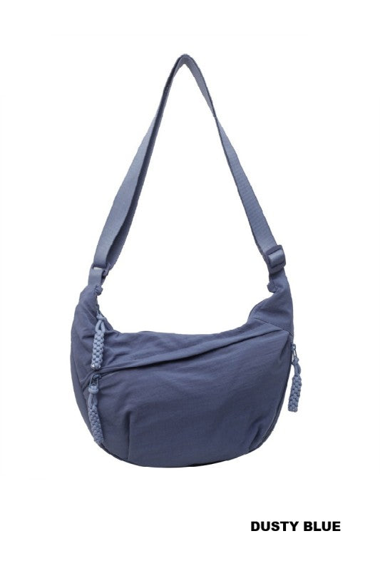 Dusty Blue Crescent Crossbody