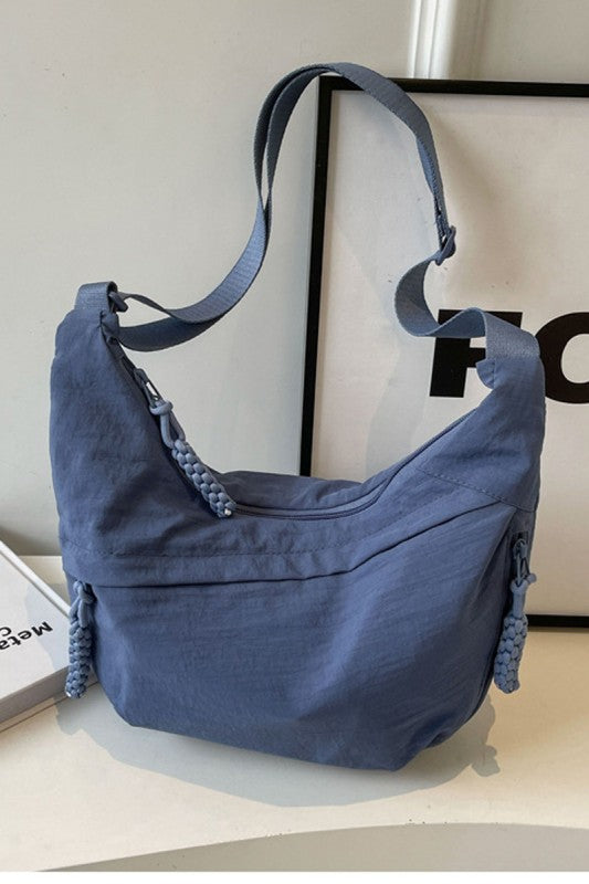 Dusty Blue Crescent Crossbody-Market Grey Boutique