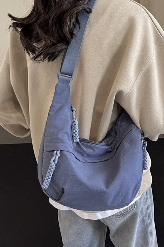 Dusty Blue Crescent Crossbody